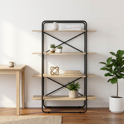 Bogreol 4 niveauer 100 x 35 x 140 cm PB Sonoma-eg
