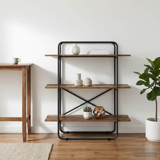 Bogreol 3 niveauer 100 x 35 x 105 cm PB Egetræ