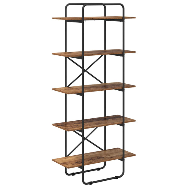 Bogreol 5 niveauer 80 x 35 x 175,5 cm PB Egetræ