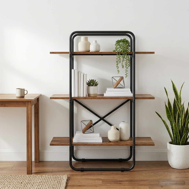 Bogreol 3 niveauer 80 x 35 x 105 cm PB Egetræ