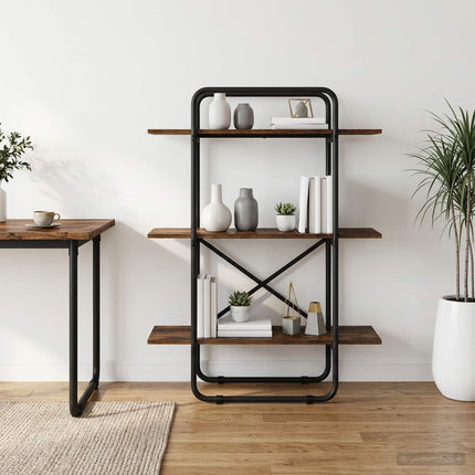 Bogreol 3 niveauer 60 x 35 x 105 cm PB Røget eg