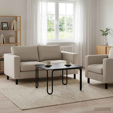 Sofabord Sort 79,5 x 79,5 x 45 cm Konstrueret træ