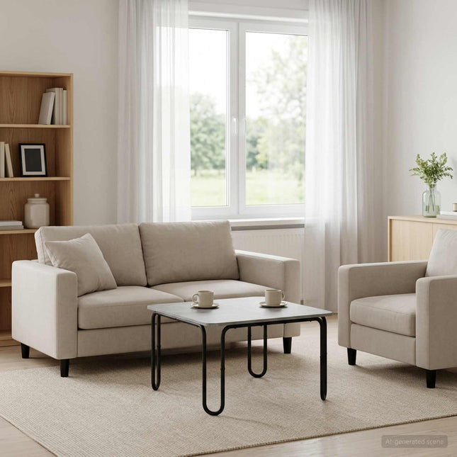 Sofabord Betongrå 100 x 100 x 45 cm Konstrueret træ