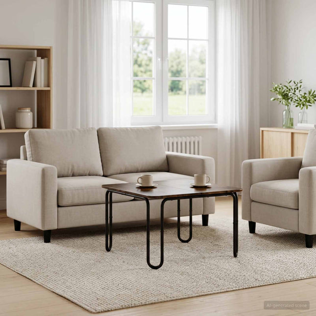Sofabord Røget eg 100 x 100 x 45 cm Konstrueret træ
