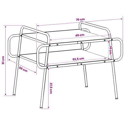 Sofabord Sort eg 70 x 50 x 51 cm Konstrueret træ