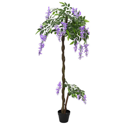 Kunstigt Bønneblomstetræ Lilla 80 x 18 x 160 cm Stof og træ