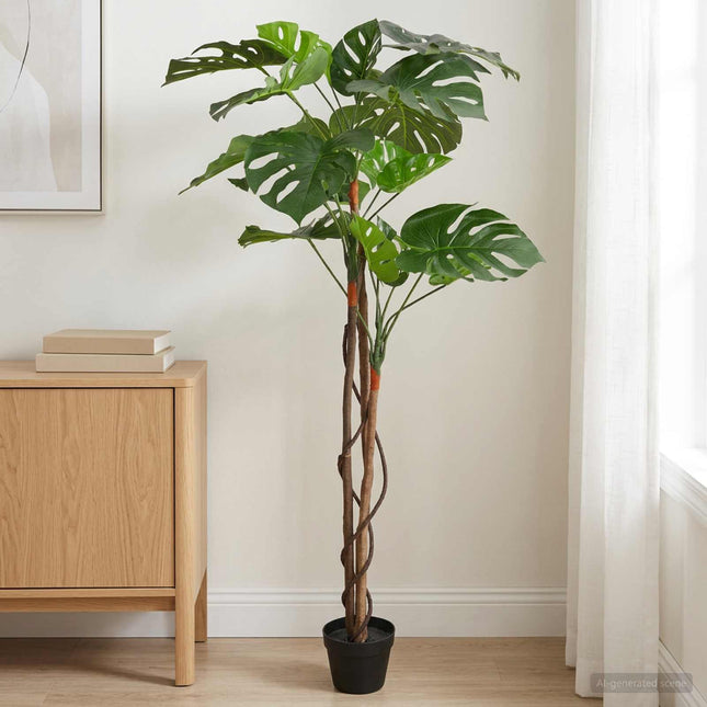Kunstig Monstera Plante Grøn 94 x 18 x 170 cm Stof og træ