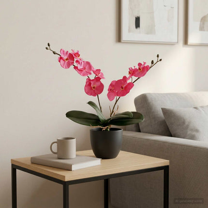 Kunstig orkidé plante Rød 36 x 10 x 30 cm Stof, PE og PEVA