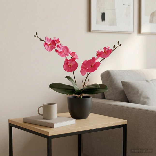 Kunstig orkidé plante Rød 36 x 10 x 30 cm Stof, PE og PEVA