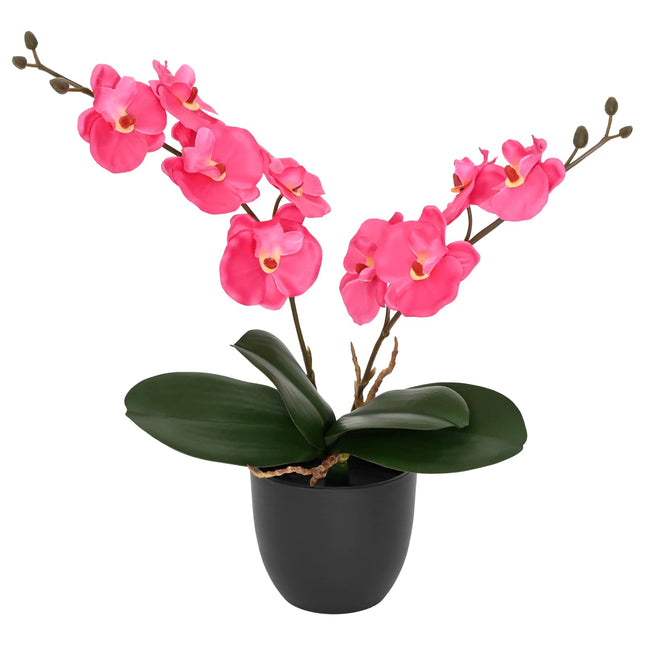 Kunstig orkidé plante Rød 36 x 10 x 30 cm Stof, PE og PEVA