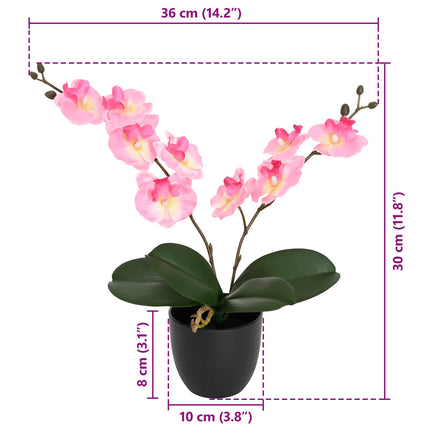 Kunstig orkidé plante Lyserød 36 x 10 x 30 cm Stof, PE og PEVA
