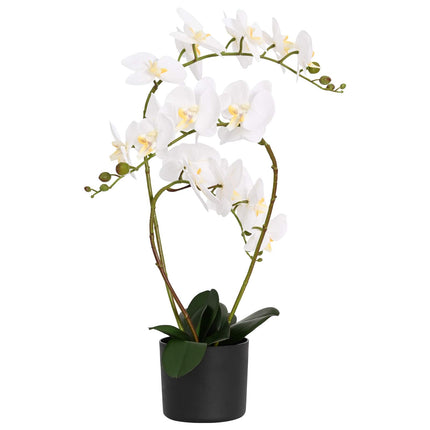 Kunstig orkideplante med potte Hvid 45 x 15 x 65 cm