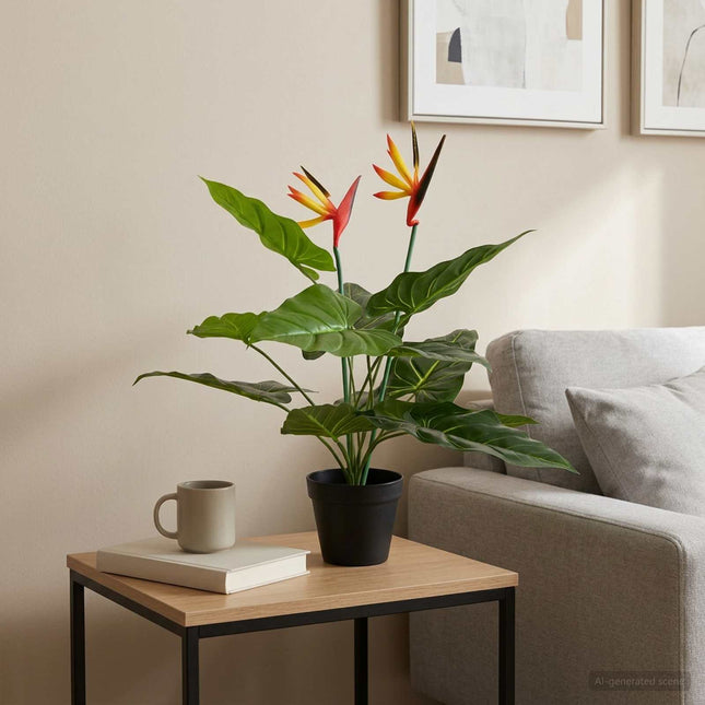 Kunstig Strelitzia Plante Grøn 65 x 13 x 55 cm Stof, PE og PEVA
