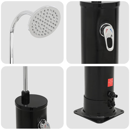 Solbruser med Brusehoved 20 l PVC, ABS, Zinklegering Sort