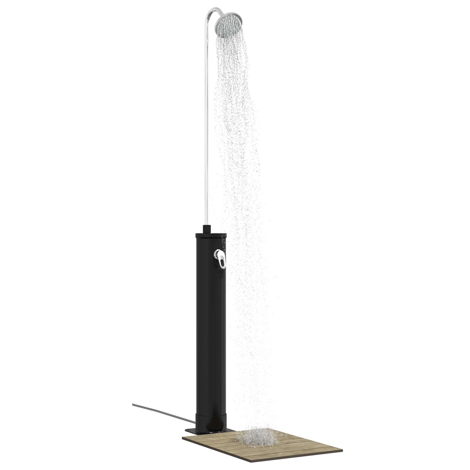 Solbruser med Brusehoved PVC, ABS, Zinklegering Sort