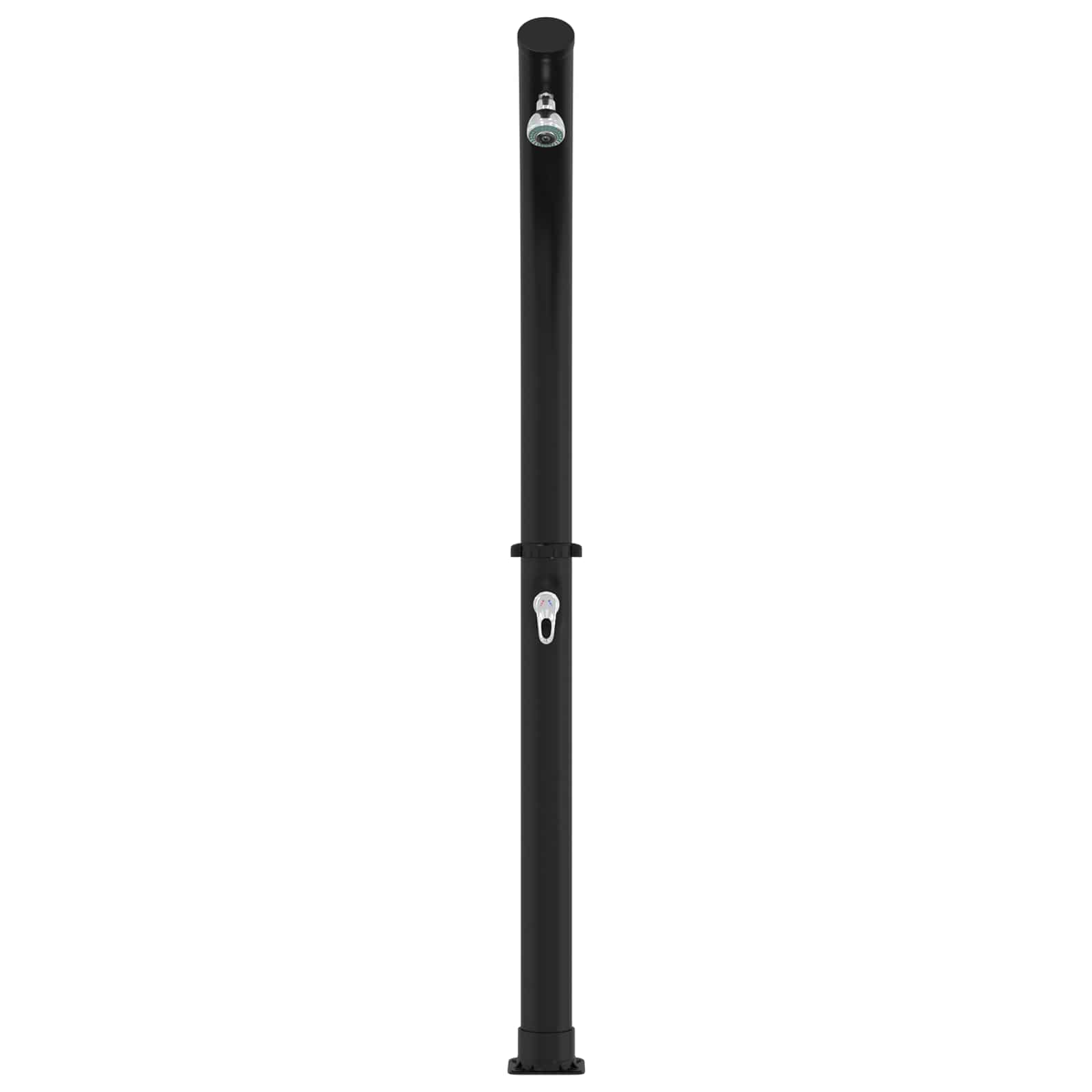 Solbruser med brusehoved PVC, ABS, Zinklegering Sort