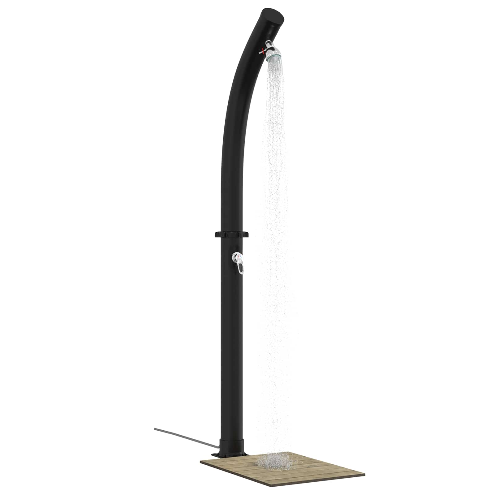 Solbruser med brusehoved PVC, ABS, Zinklegering Sort