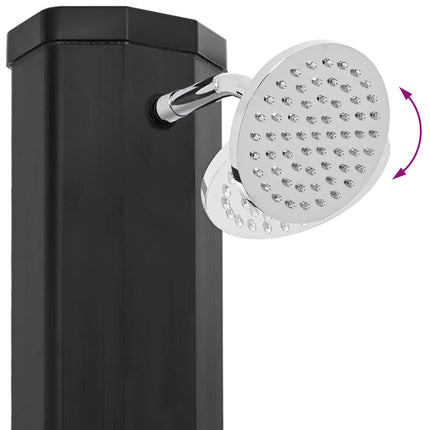 Solbruser med bruserhoved og vandhane 40 l Sort