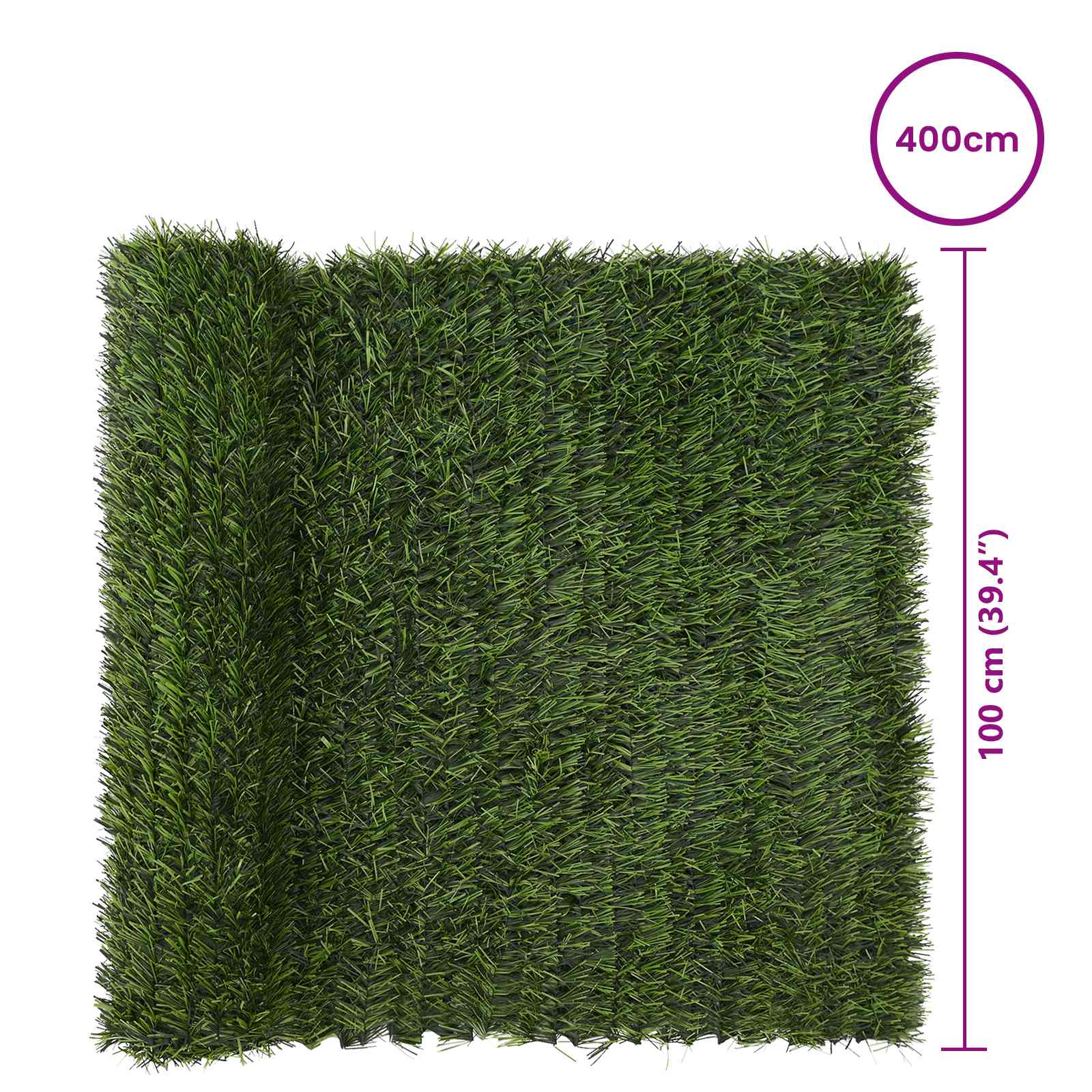 Kunstigt hegn Lys grøn 1 x 4 m PVC og Stål