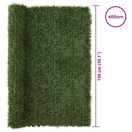 Kunstigt hegn Lys grøn 1,5 x 4 m PVC og Stål