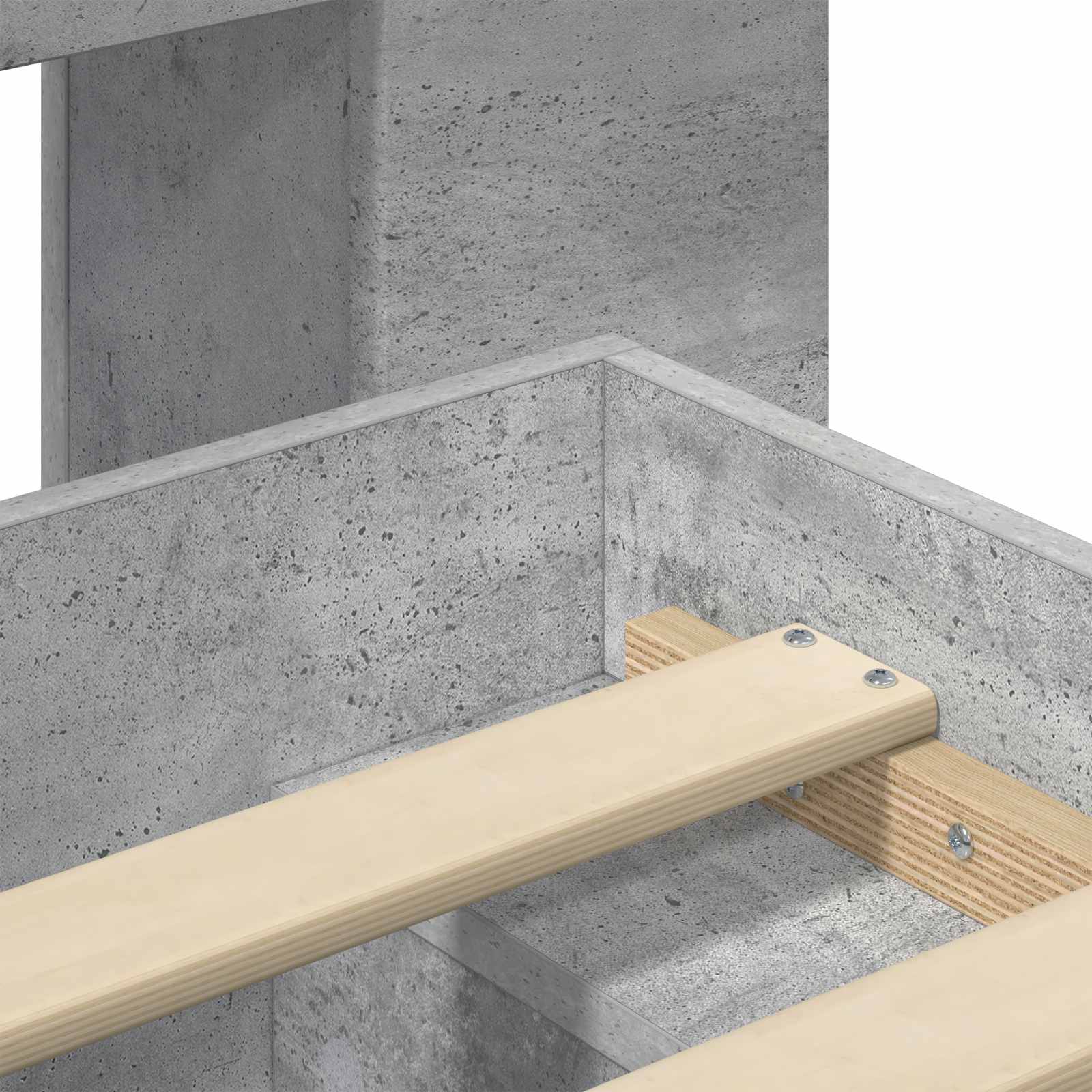 Sengestel med opbevaring Betongrå 100 x 200 cm Konstrueret træ