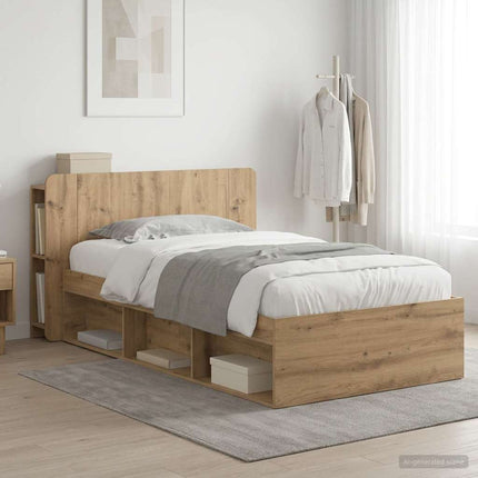 Sengestel med opbevaring Artisan-eg 90 x 200 cm Konstrueret træ