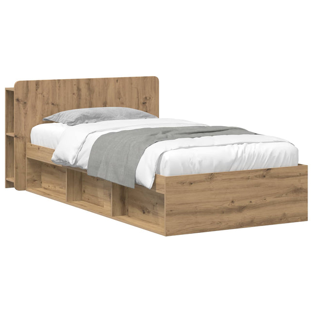 Sengestel med opbevaring Artisan-eg 90 x 200 cm Konstrueret træ