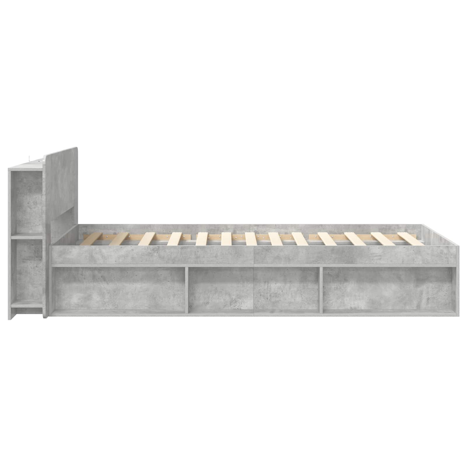 Sengestel med opbevaring Betongrå 90 x 200 cm Konstrueret træ