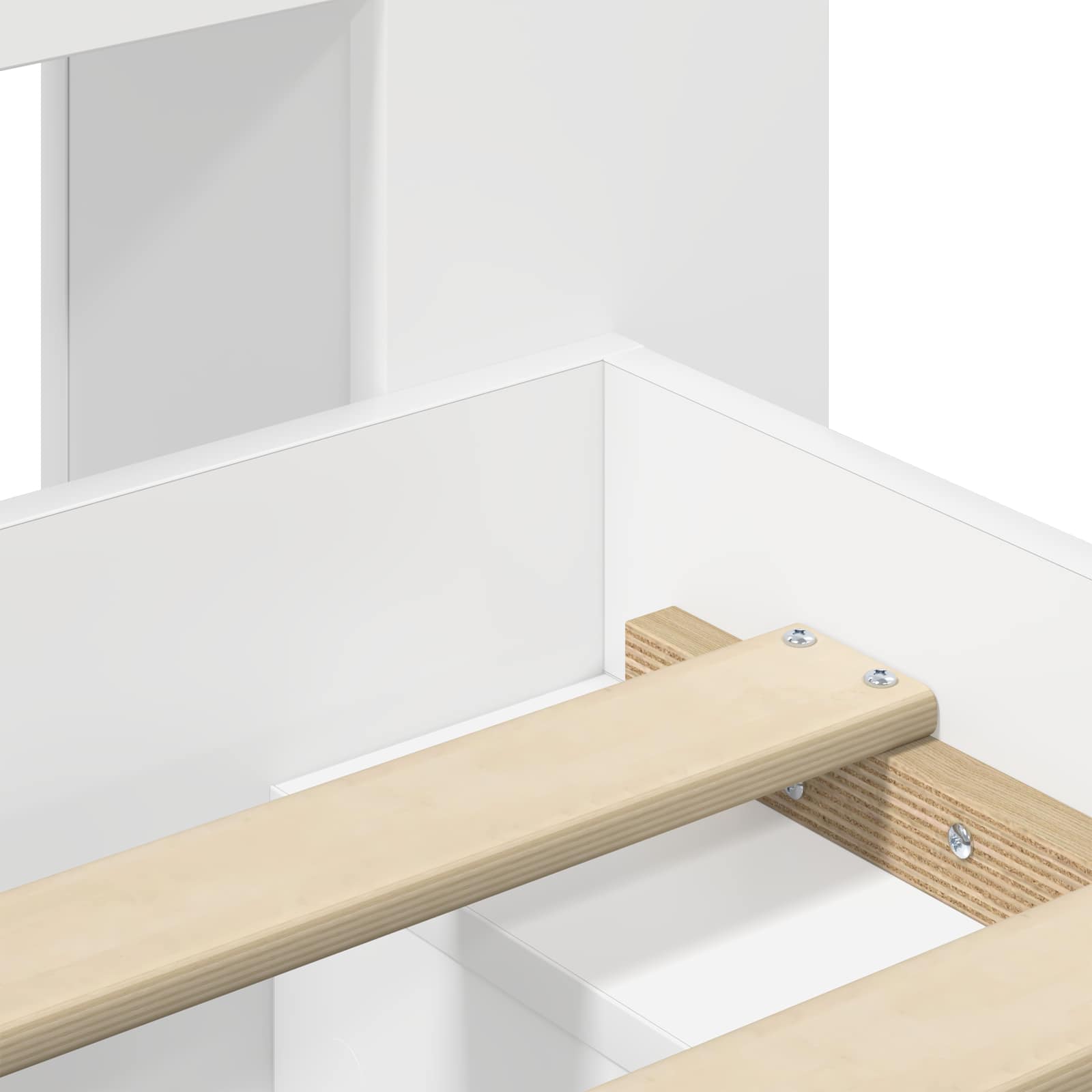 Sengestel med opbevaring Hvid 90 x 200 cm Konstrueret træ