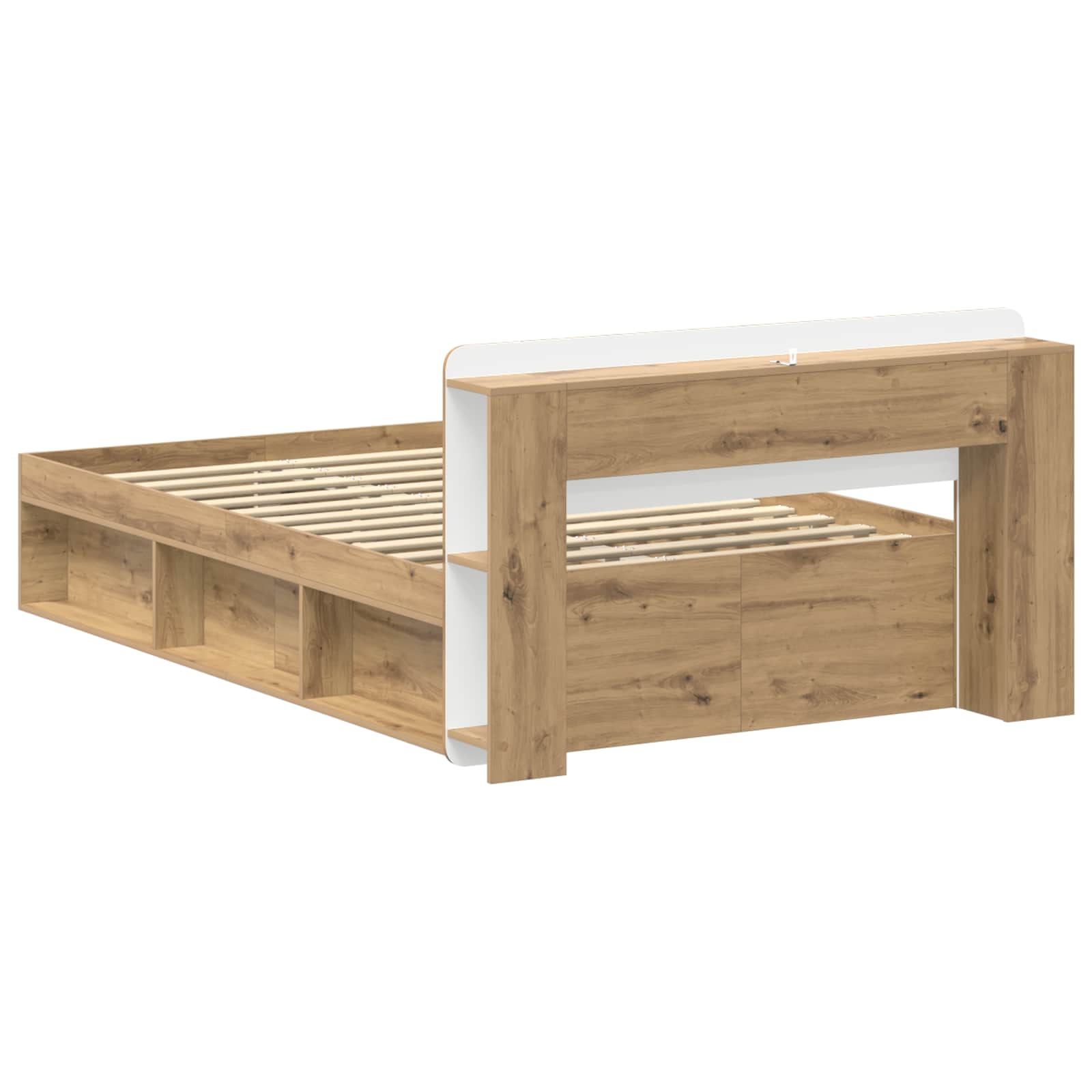 Sengestel med opbevaring med hovedgærde Artisan-eg 120 x 200 cm