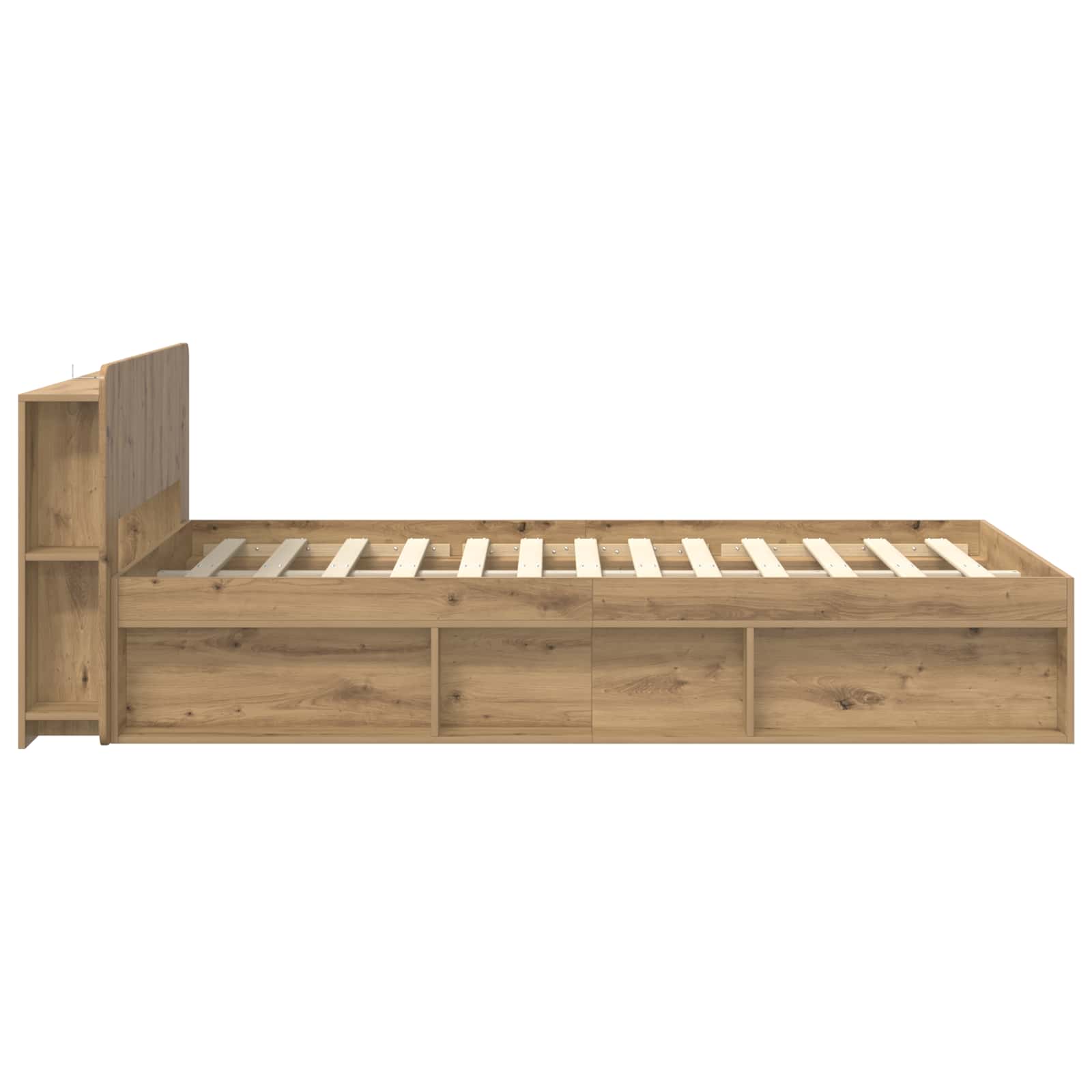 Sengestel med opbevaring med hovedgærde Artisan-eg 120 x 200 cm