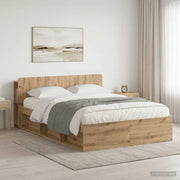 Sengestel med opbevaring med hovedgærde Artisan-eg 135 x 190 cm