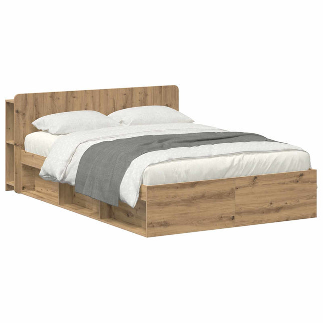 Sengestel med opbevaring med hovedgærde Artisan-eg 135 x 190 cm