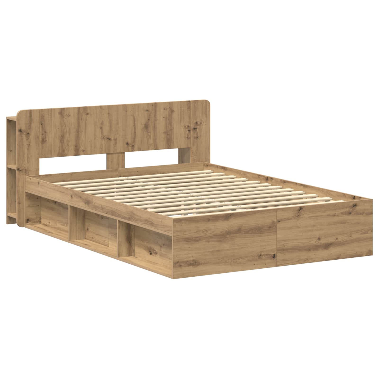 Sengestel med opbevaring med hovedgærde Artisan-eg 135 x 190 cm
