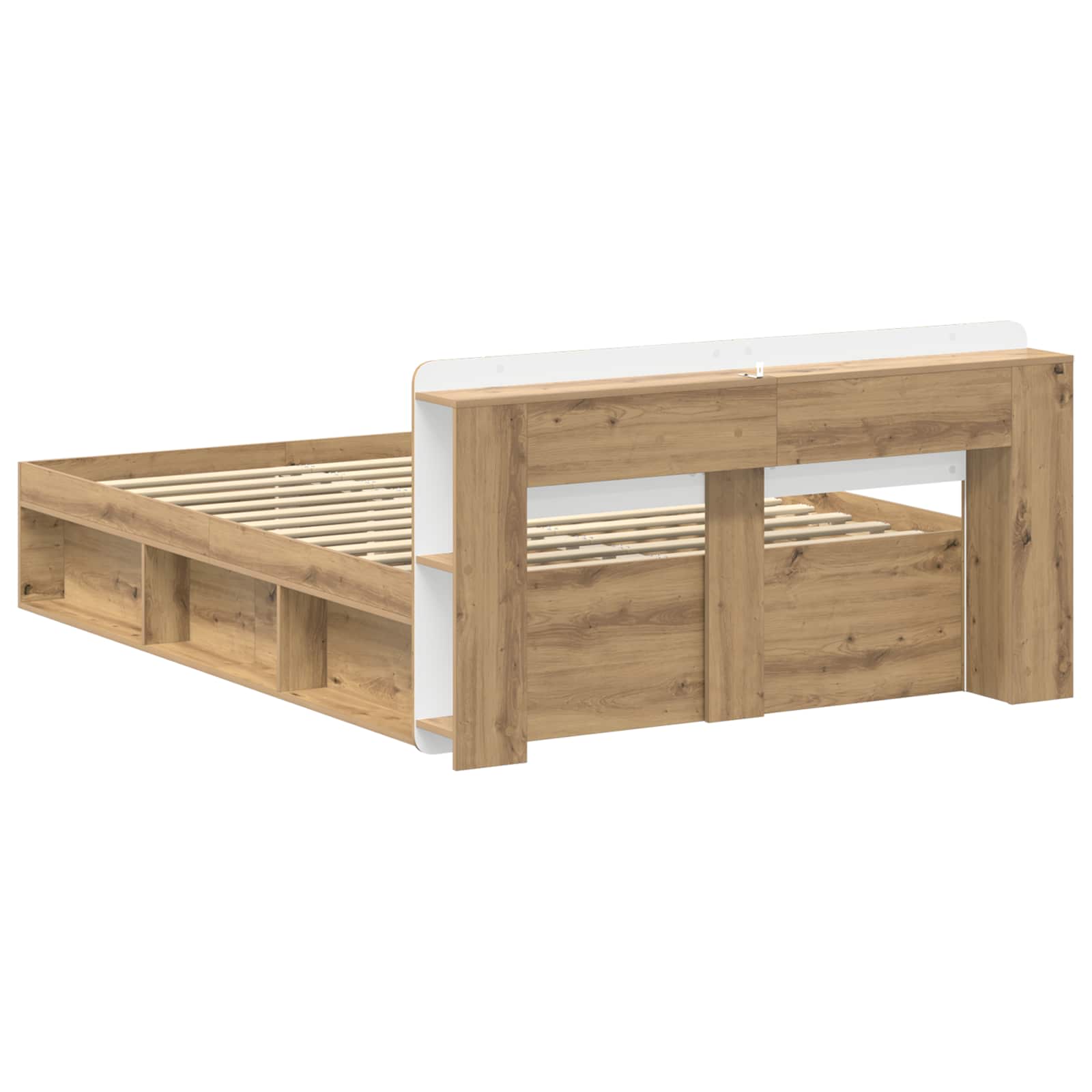 Sengestel med opbevaring med hovedgærde Artisan-eg 135 x 190 cm