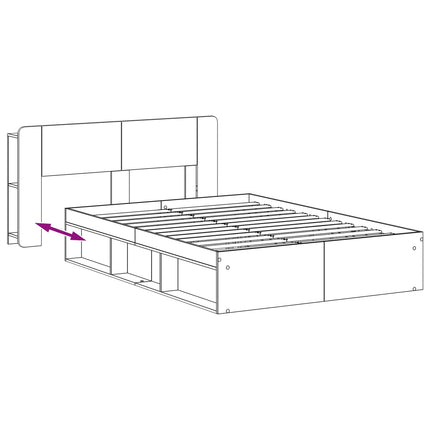 Sengestel med opbevaring med hovedgærde Artisan-eg 135 x 190 cm
