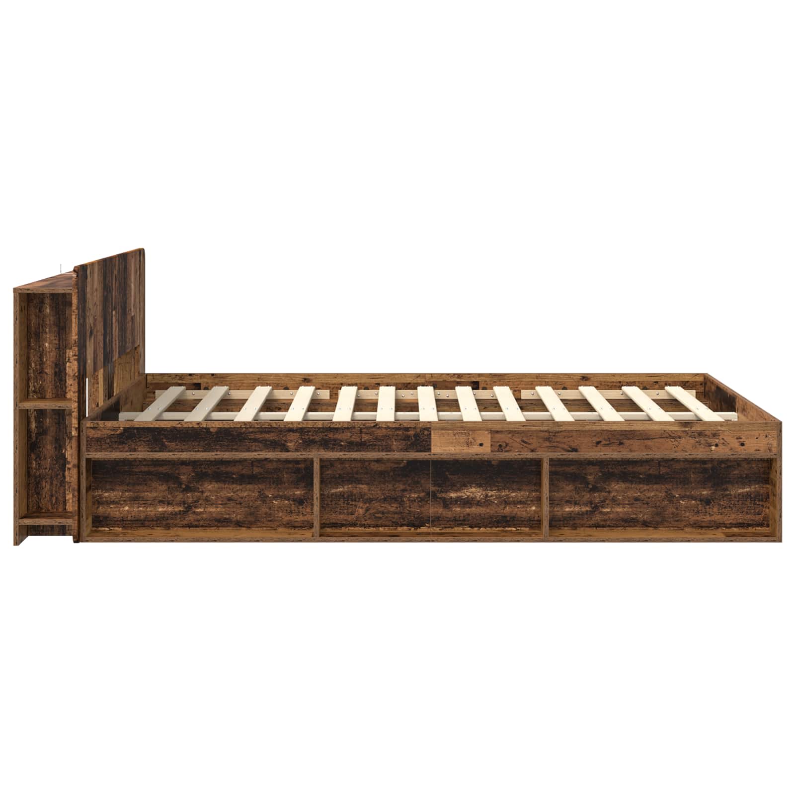Sengestel med opbevaring Gammelt træ 140 x 190 cm