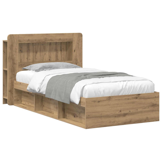 Sengestel med opbevaring Artisan-eg 75 x 190 cm Konstrueret træ
