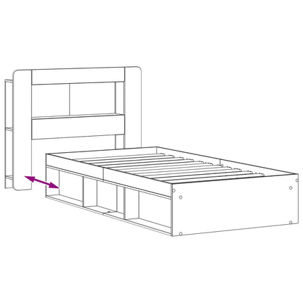 Sengestel med opbevaring Artisan-eg 90 x 200 cm Konstrueret træ