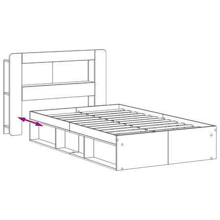 Sengestel med opbevaring med hovedgærde Artisan-eg 120 x 190 cm
