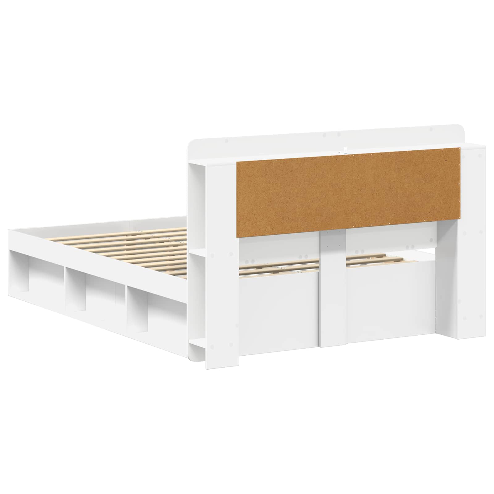 Sengestel med opbevaring Hvid 140 x 200 cm Konstrueret træ