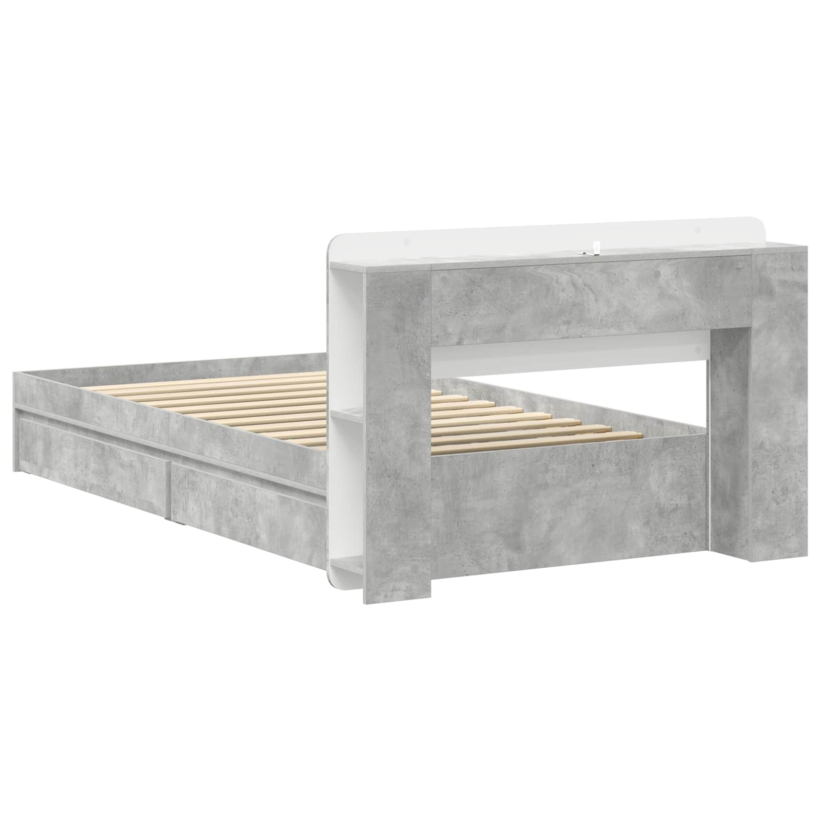 Sengestel med opbevaring Betongrå 75 x 190 cm Konstrueret træ