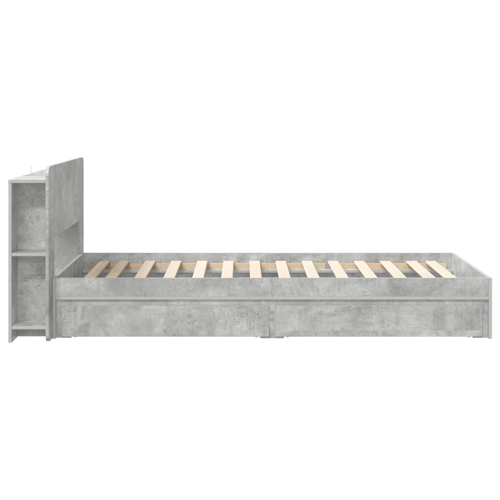 Sengestel med opbevaring Betongrå 75 x 190 cm Konstrueret træ