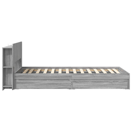 Sengestel med opbevaring Grå Sonoma 90 x 190 cm Konstrueret træ