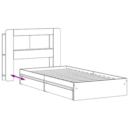 Sengestel med opbevaring Hvid 80 x 200 cm Konstrueret træ