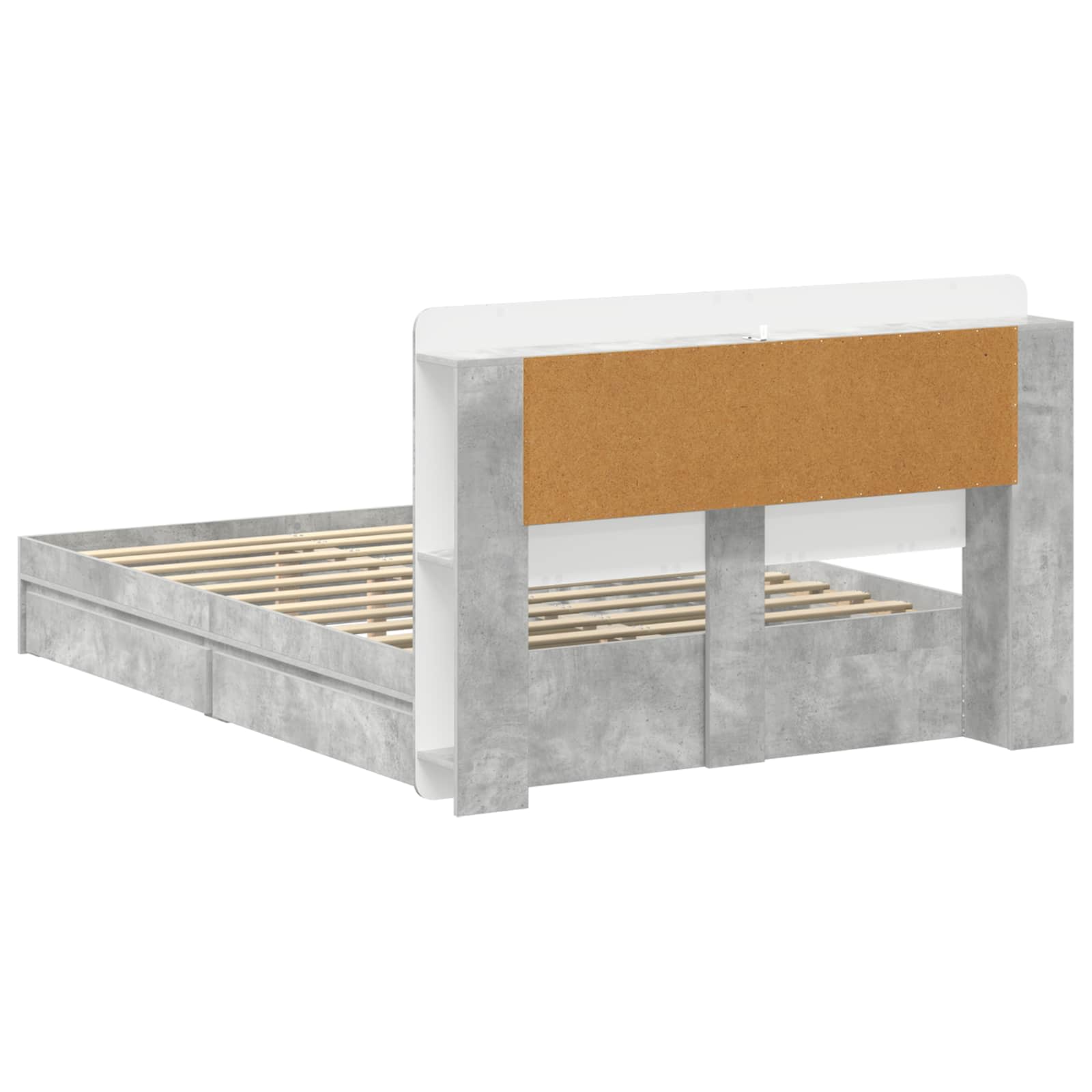 Sengestel med opbevaring Betongrå 135 x 190 cm Konstrueret træ
