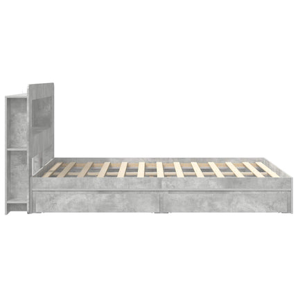 Sengestel med opbevaring Betongrå 135 x 190 cm Konstrueret træ