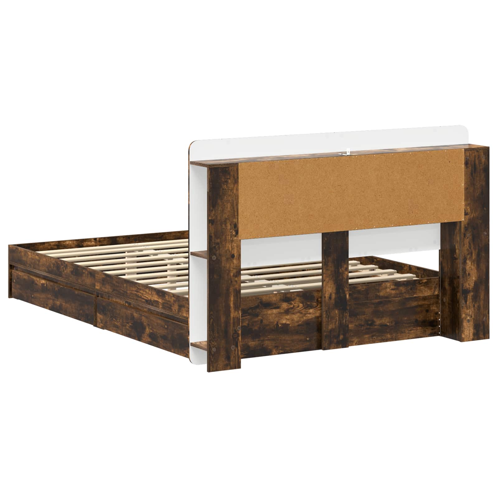 Sengestel med opbevaring Røget eg 135 x 190 cm Konstrueret træ