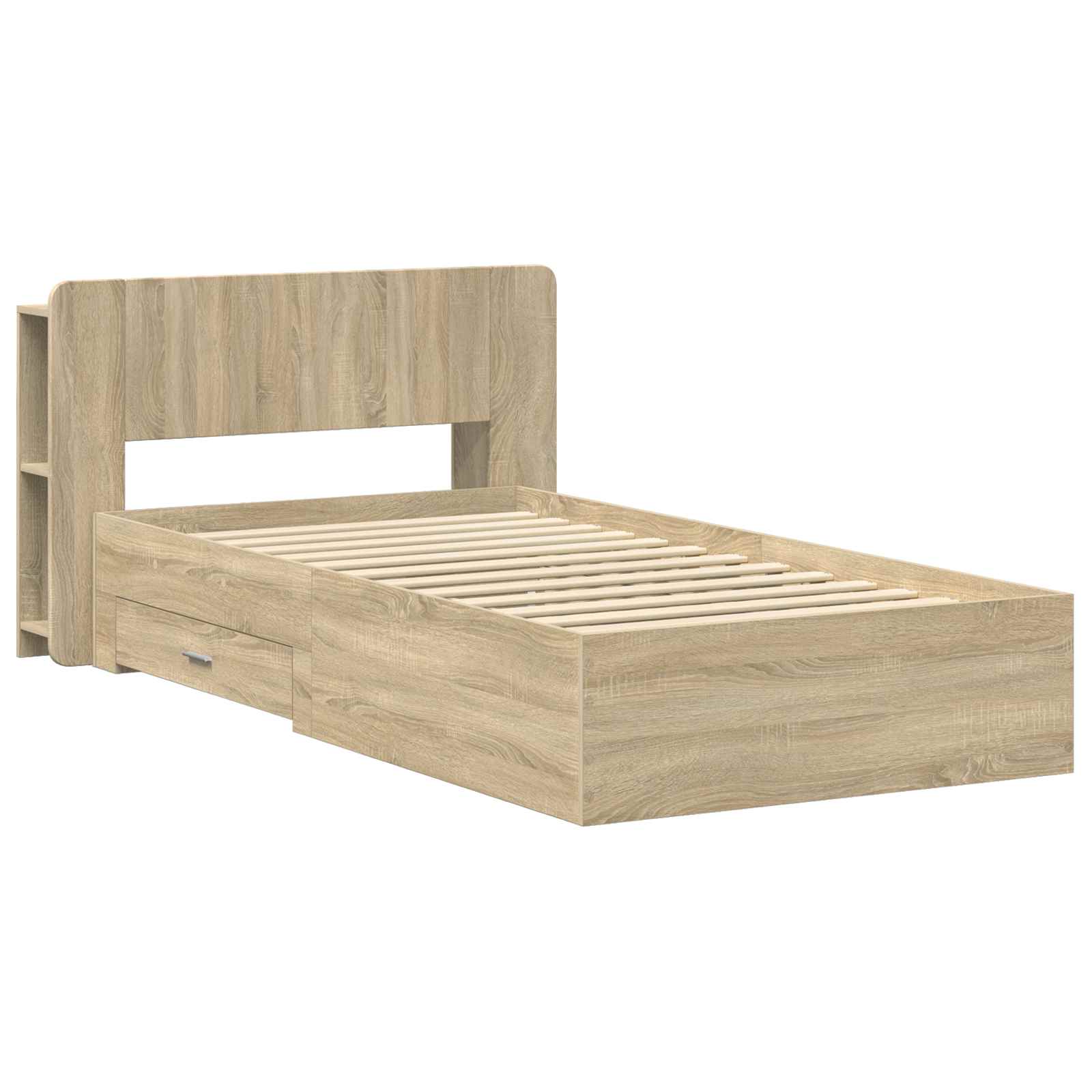 Sengestel med opbevaring Sonoma-eg 75 x 190 cm Konstrueret træ