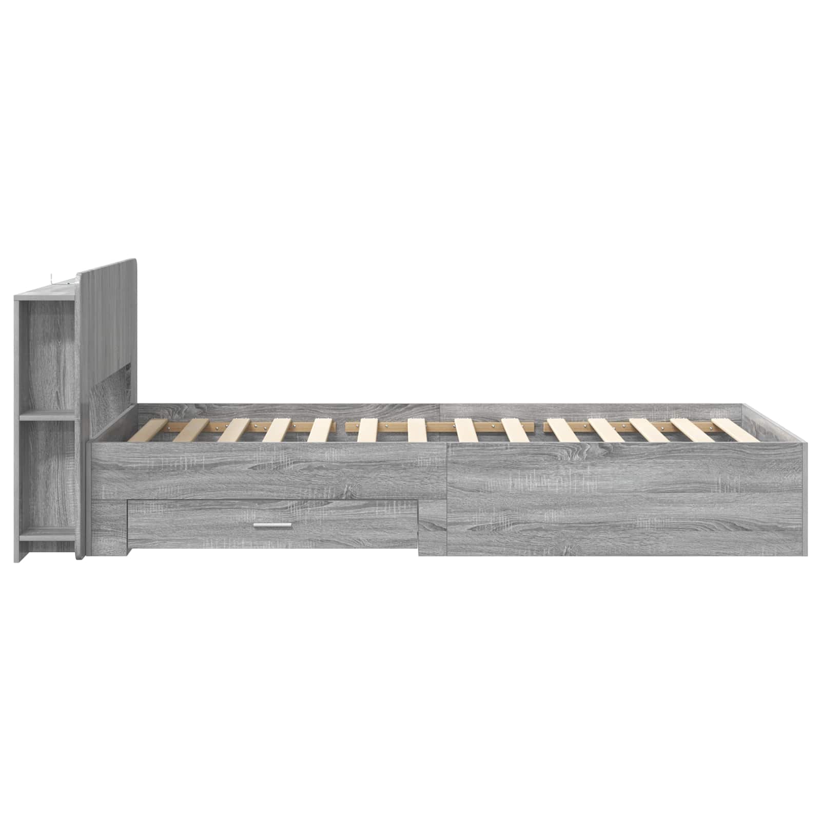 Sengestel med opbevaring Grå Sonoma 80 x 200 cm Konstrueret træ